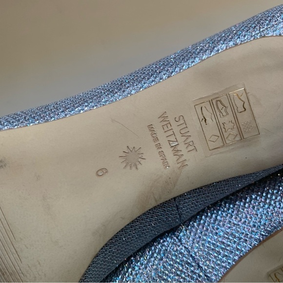 Stuart Weitzman Leigh Metallic 95mm Heel In Silver Sz 6 - Picture 8 of 9